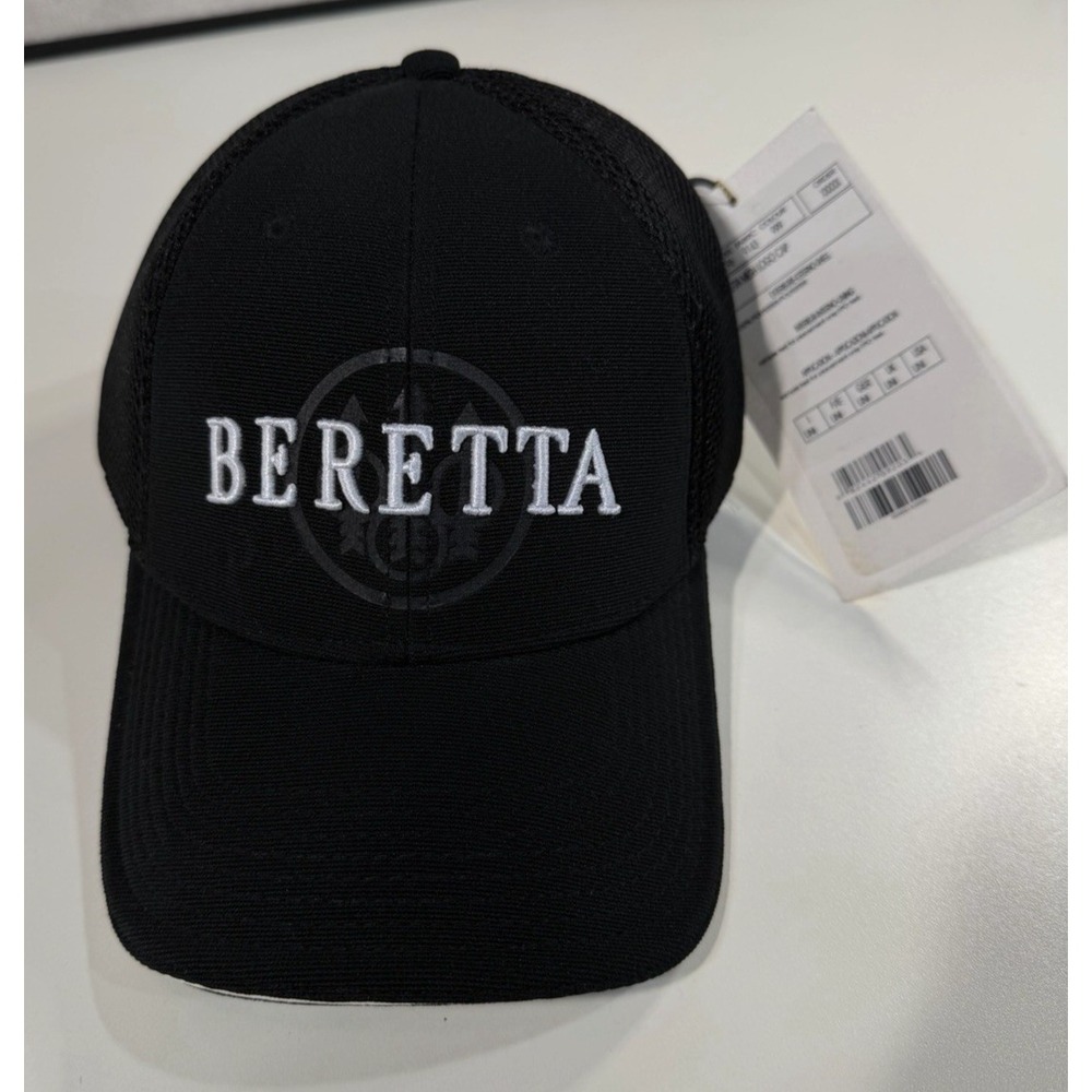 Beretta Tactical Black Mesh Logo Ball Cap Embroidered Logo Adjustable Hat NWT
